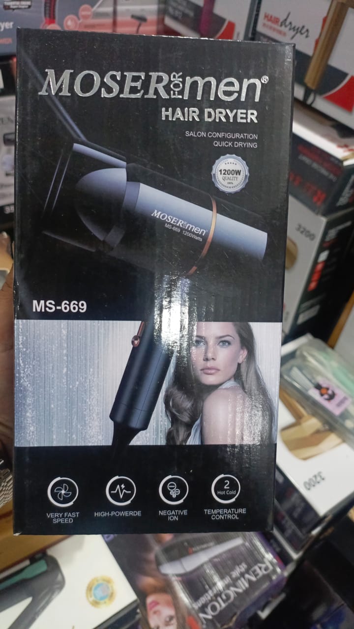 Mosermen 1200W Hair Dryer | Fast Drying, Stylish Design For Men And Women Hot And Cold