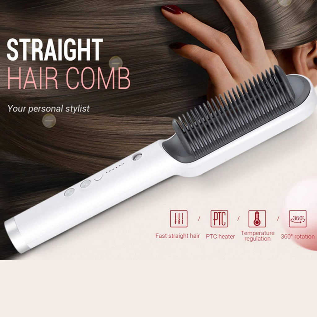 909 Hair Straightener Brush – Fast Heating, Smooth Styling, And Easy-To-Use Design For Quick And Professional Hair Straightening