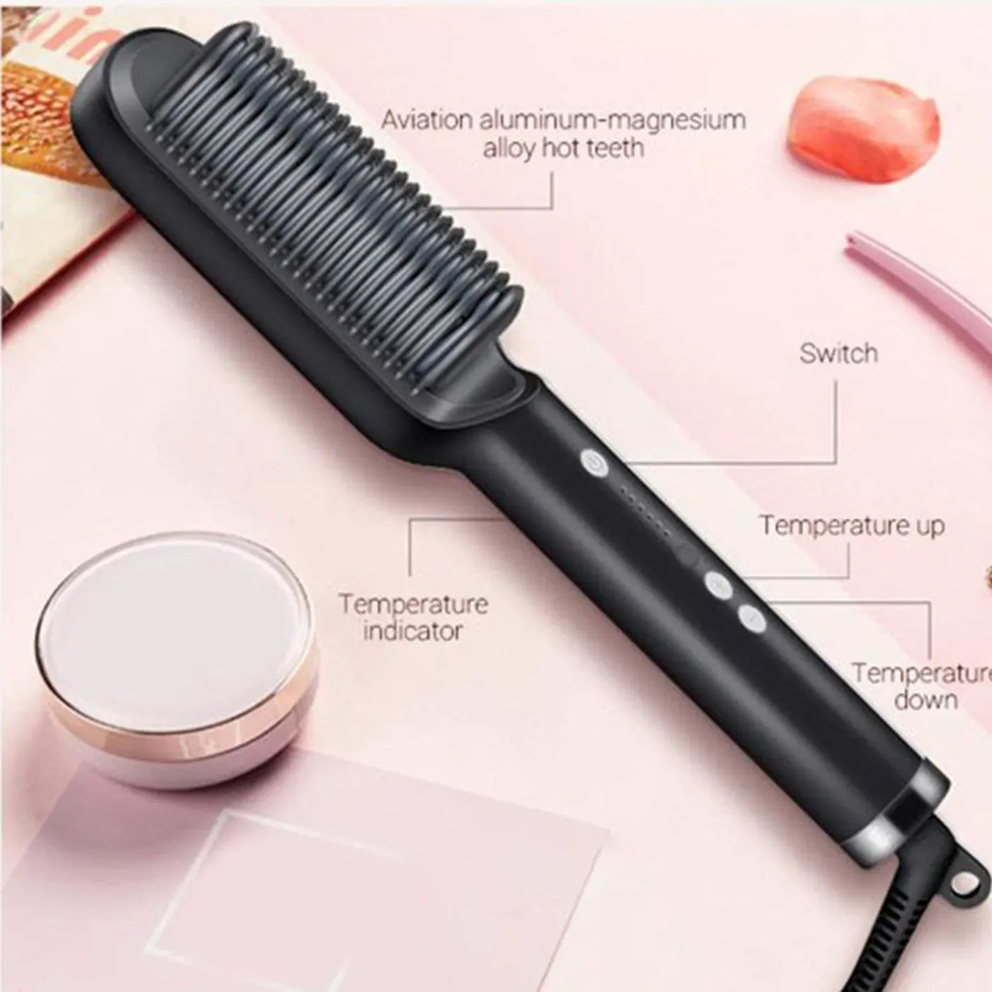 909 Hair Straightener Brush – Fast Heating, Smooth Styling, And Easy-To-Use Design For Quick And Professional Hair Straightening