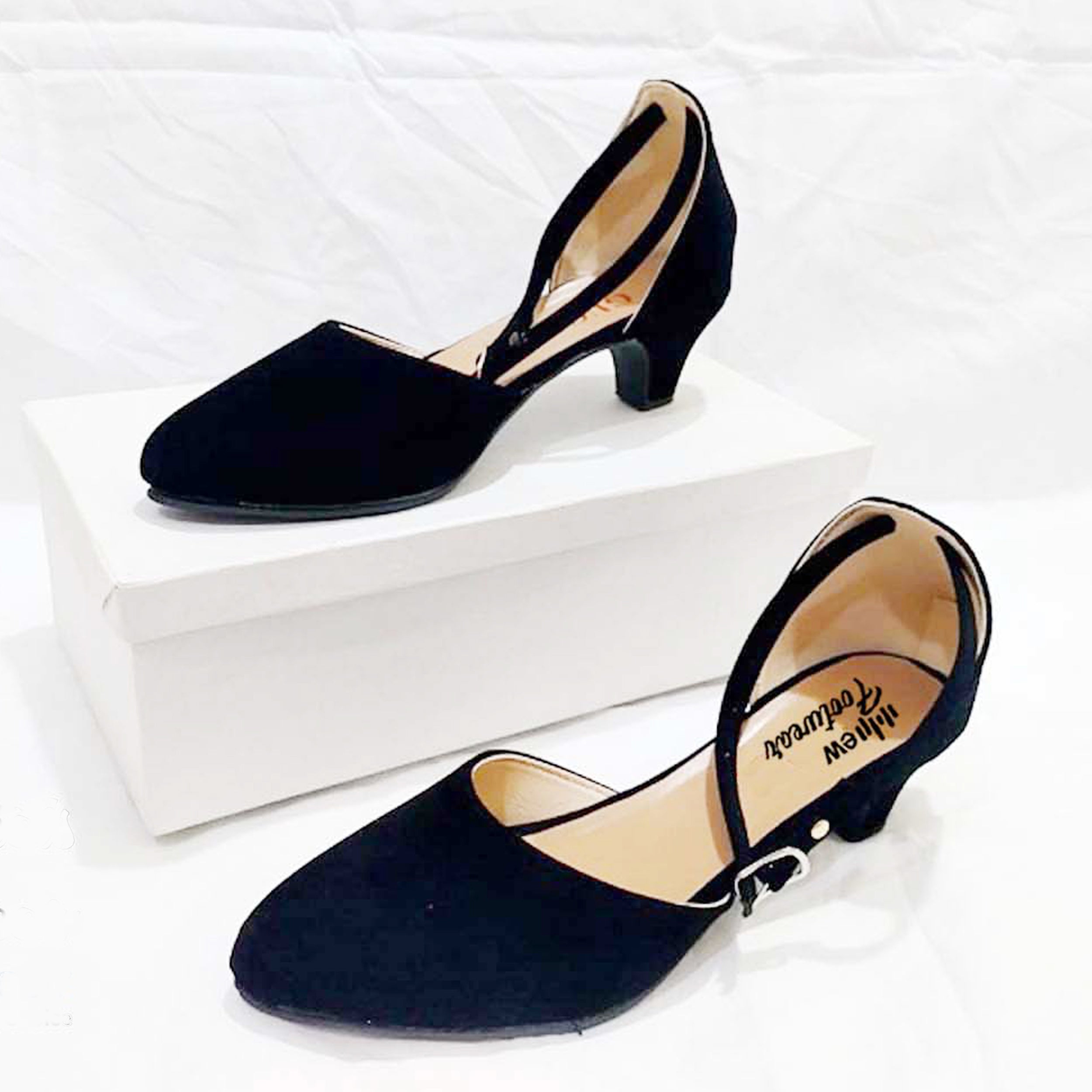 Stylish Velvet Heel Pump Shoes for Ladies – 2 Inch Elegant Party Wear Heels