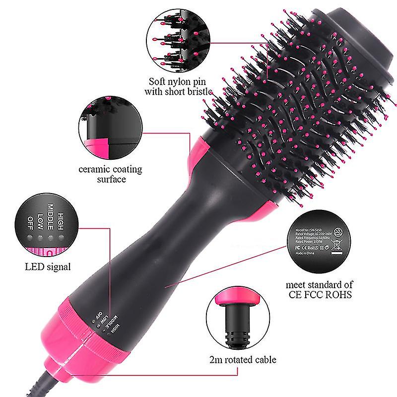 One Step Hair Dryer and Styler – Professional 1200W Hot Air Brush with Heavy-Duty Power Cord & Plug for All Hair Types