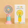 Fresh Breeze Moe Handheld Electric Fan – Cute Fruit Design Portable Mini Desk Fan with USB Charging & Detachable Base - Large Size - Random Color